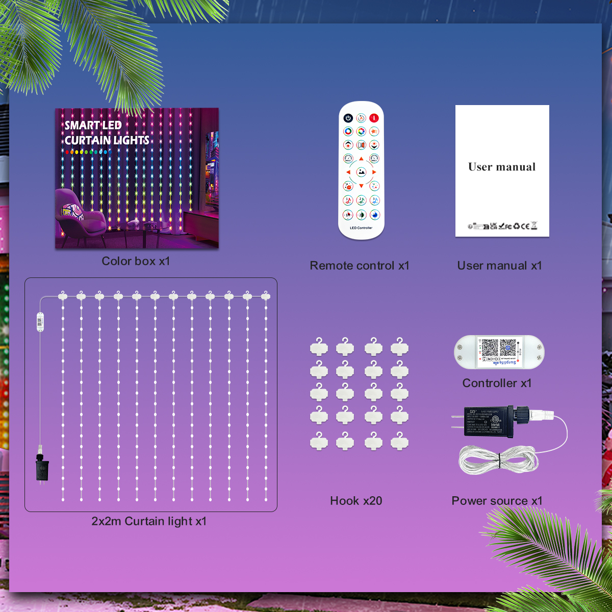HCP039 DIY皮线窗帘灯串